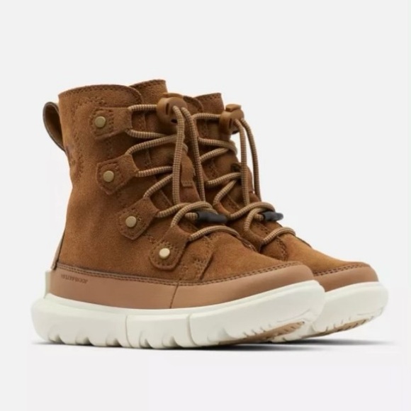 Sorel Kids SZ 2 brown Explorer boots waterproof like new - Picture 2 of 15
